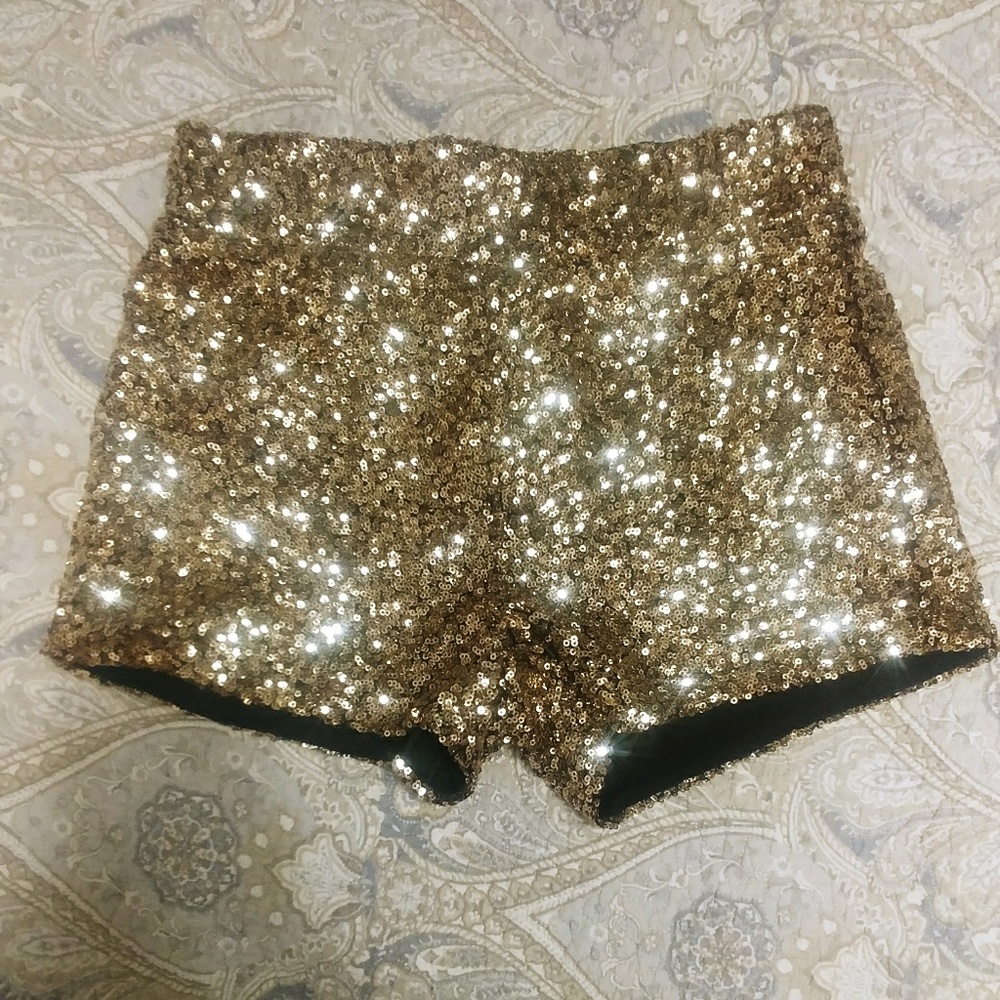 Sparkly gold shorts